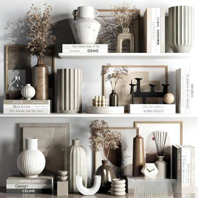 现代书籍饰品摆件组合